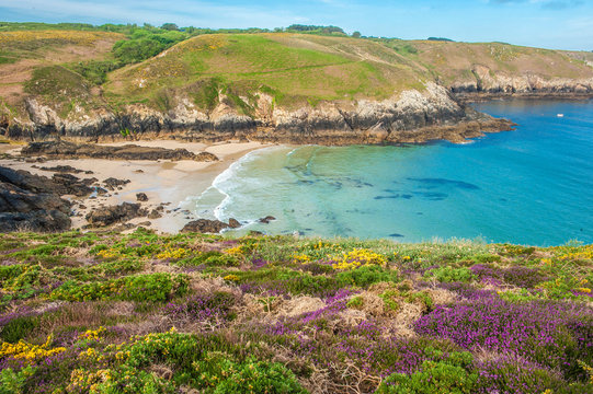 France, Brittany, Pointe du Van, Theolen beach