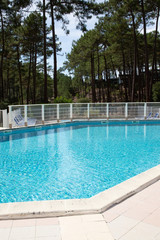 Detail of outdoor swimming pool in luxury hotel resort