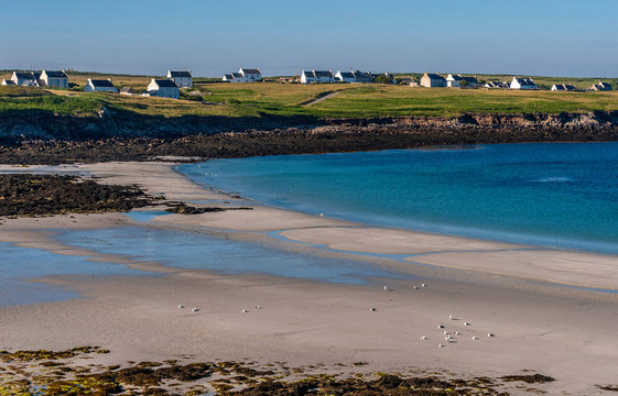 France, Brittany, Ile d'Ouessant, Korz beach on the Baie de Lampaul, south coast