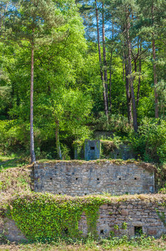 France, Brittany, Monts d'Aree, Huelgoat forest, site of a former lead mine (18th-20th century)