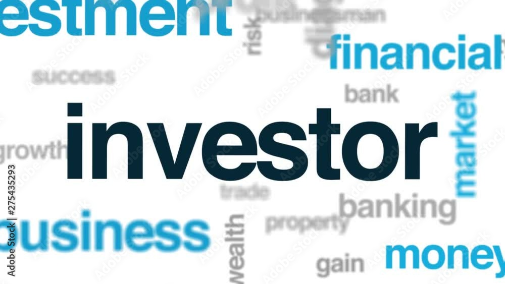 Wall mural Investor animated word cloud. Kinetic typography.