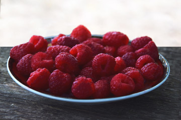 Raspberry berry rich in vitamins.
