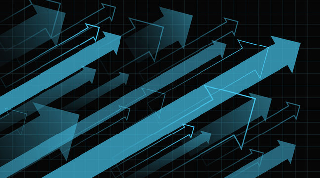 Financial Arrow Graphs. Creative vector illustration. Arrows going up.