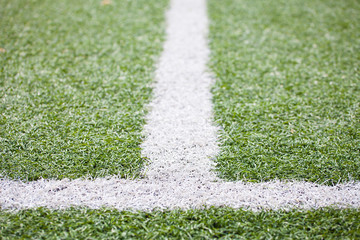 Green football field and soccer field's Lines