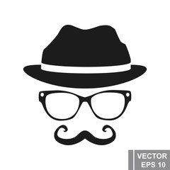 Mustache. Icon. Hair. Hippie style. For your design.