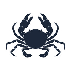 Crab graphic icon. Sea crab black sign isolated on white background. Vector illustration