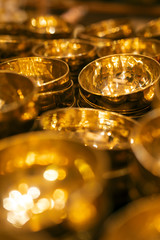 Shiny traditional singing bowls 