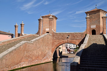 The walls of the village of Comacchio - Italy