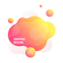 Abstract modern graphic design template, neon glowing vector background. Minimalistic flat style clipart illustration. Abstract shapes composition for presentation, banner, poster, flyer, web site.