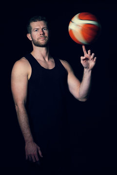 30 years old man, with basket ball