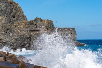 The former terminal for goods and banana shipment, the Castillo del Mar. Today, a abandoned arts and cultural center in Vallehermoso on the canary island of La Gomera