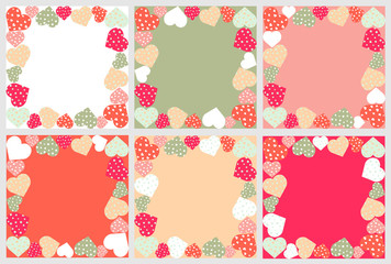 set of bright Valentine's day cards