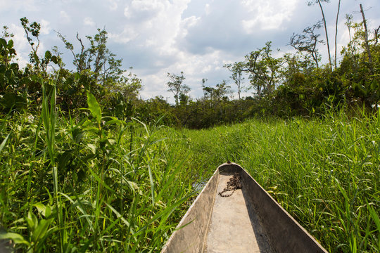 Canoe in a part of Guaviare river, Colombia