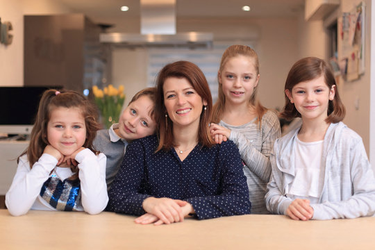 Mother and children