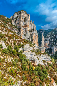 Spain, province of Huesca, autonomous community of Aragon, Sierra y Ca&ntilde;ones de Guara natural park, the Mascun Canyon