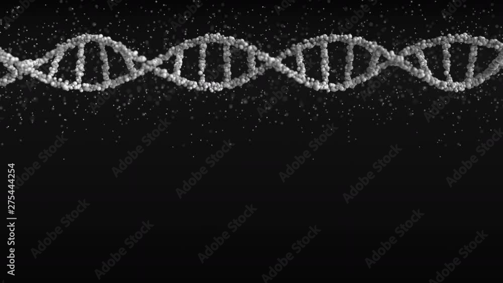 Aufkleber grey dna molecule model, blank space for text or graphics. loopable 3d animation