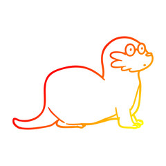 warm gradient line drawing cartoon otter