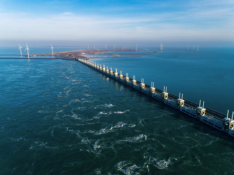 Holland. Oosterscheldekering. Dam against storms