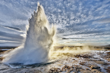 Iceland. Center Region. Geysir. Geyser Strokkur.