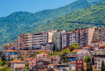 Turkey, residential buildings at Bursa, capital city of Anatolia
