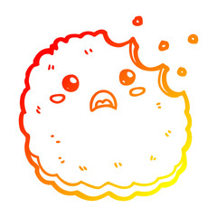 warm gradient line drawing cartoon biscuit