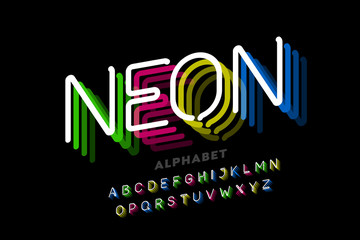 Neon light style font design