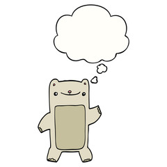 cartoon teddy bear and thought bubble