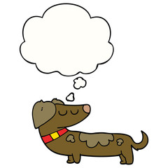 cartoon dog and thought bubble