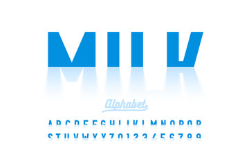Milky style font design, alphabet letters and numbers