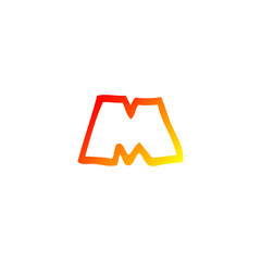 warm gradient line drawing cartoon letter m