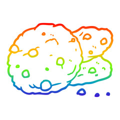 rainbow gradient line drawing Cartoon cookies