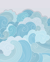 background blue sea ocean waves storm graphics detailed  - 275449201