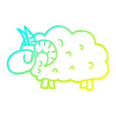 cold gradient line drawing cartoon black sheep