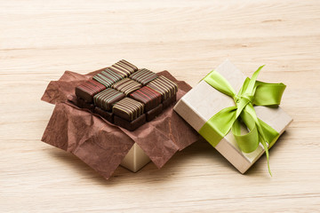 assorted chocolates confectionery in their gift box