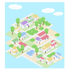 カラフルな屋根の街並み（日中）