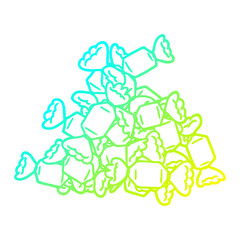 cold gradient line drawing cartoon candy