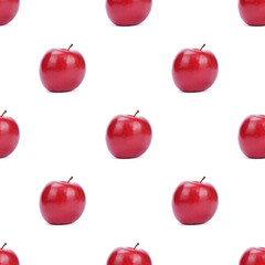 Red apples pattern on white background.