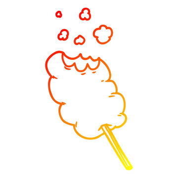 cotton candy bitten, red-orange gradient clip art preview