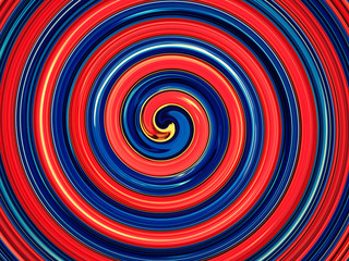 Red and blue spiral pattern abstract background.