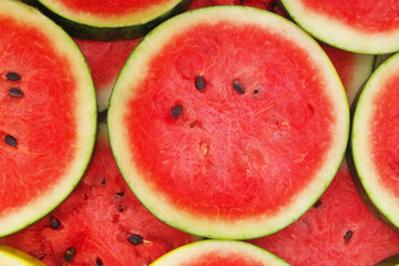 Sliced watermelon close up