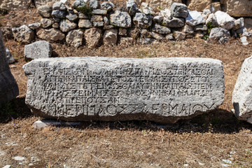 Ancient Lycian City of Arykanda. Overview of the gymnasium complex. Arykanda is an ancient city...