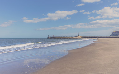 Whitby beach and pier. © Jack Cousin