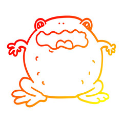 warm gradient line drawing cartoon toad
