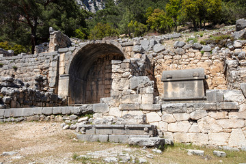 Ancient Lycian City of Arykanda. Overview of the gymnasium complex. Arykanda is an ancient city...