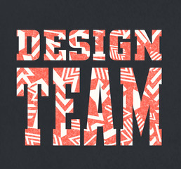 `design team` font with geometric pattern