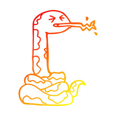 warm gradient line drawing cartoon hissing snake