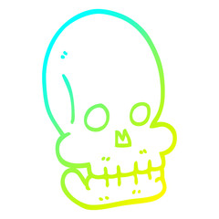 cold gradient line drawing cartoon funny skull