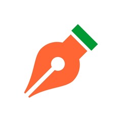 Fountain pen vector icon. Flat vector illustration for web design and mobile app. Pixel perfect vector graphics