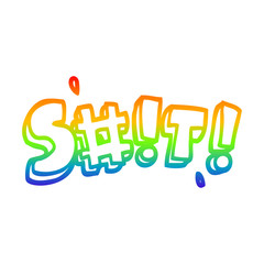 rainbow gradient line drawing cartoon swear word