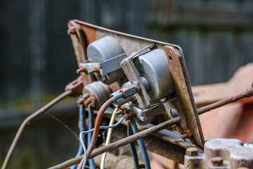 Fototapeta premium vintage retro tractor rusty details close up
